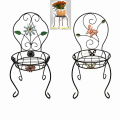 Chaise décorative en forme de décoration de jardin Linellae Metal Flowerpot Stand Craft